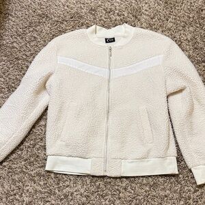 Zyia Women's Cream Flying V Bomber Jacket